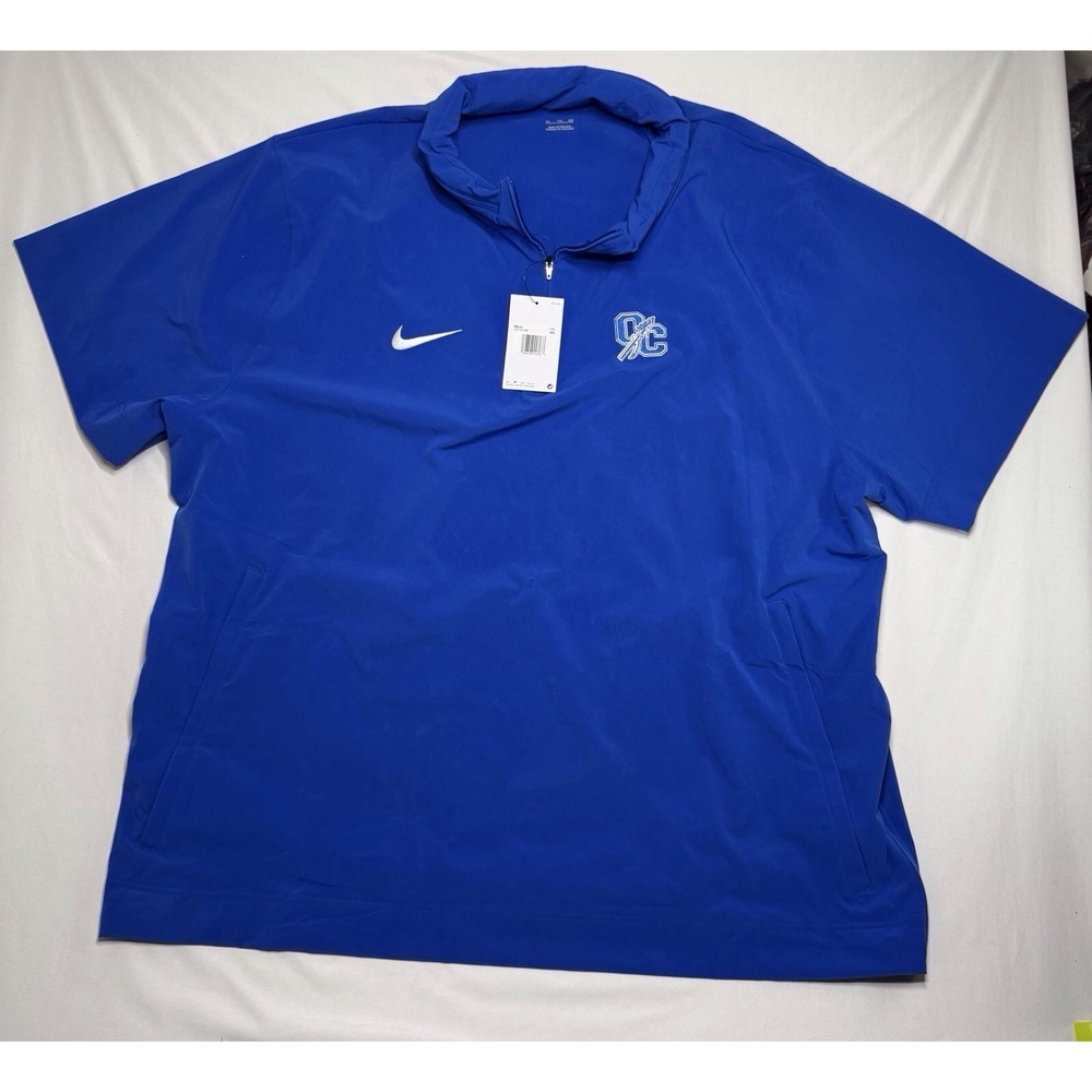 Nike Coaches 1/4 Zip "Blue" Hooded Short‎ Sleeve Jacket Men's Size 4xl Football